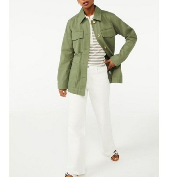 Free Assembly Women's Button-Front Utility Jacket - Picture 5 of 5